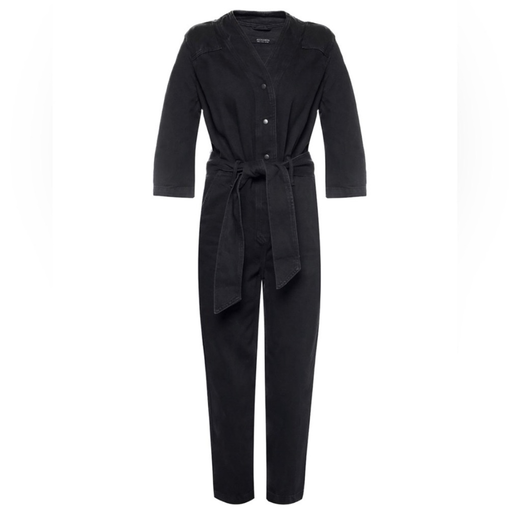 🖤All Saints Black denim utility jumpsuit women’s 8